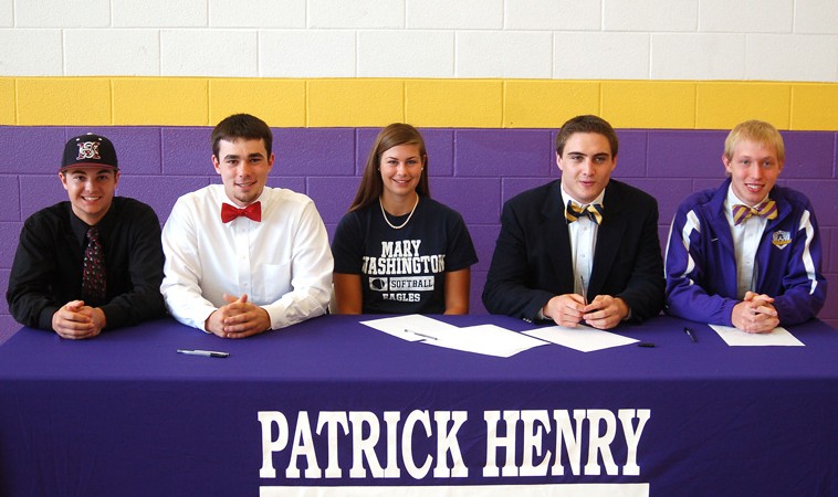 Patrick Henry Athletes Sign For Colleges