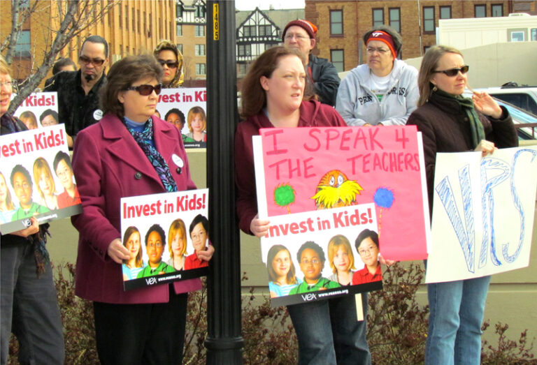 Teachers Rally Against Education Bills