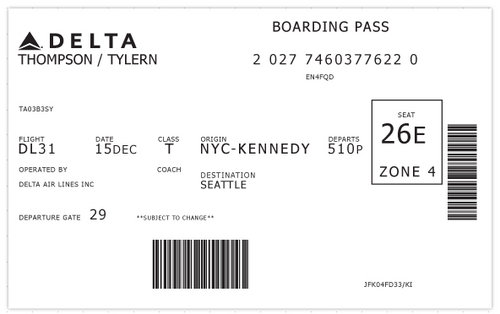 It’s a Boarding Pass…  On Your Phone!