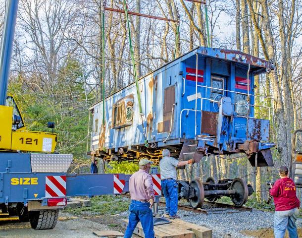 Rail-Cars Make Long Trip Up Bent Mountain to Apple Ridge Farm